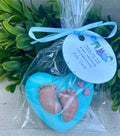 10 Heart Soaps with Newborn Feet for a Boy Party Favors