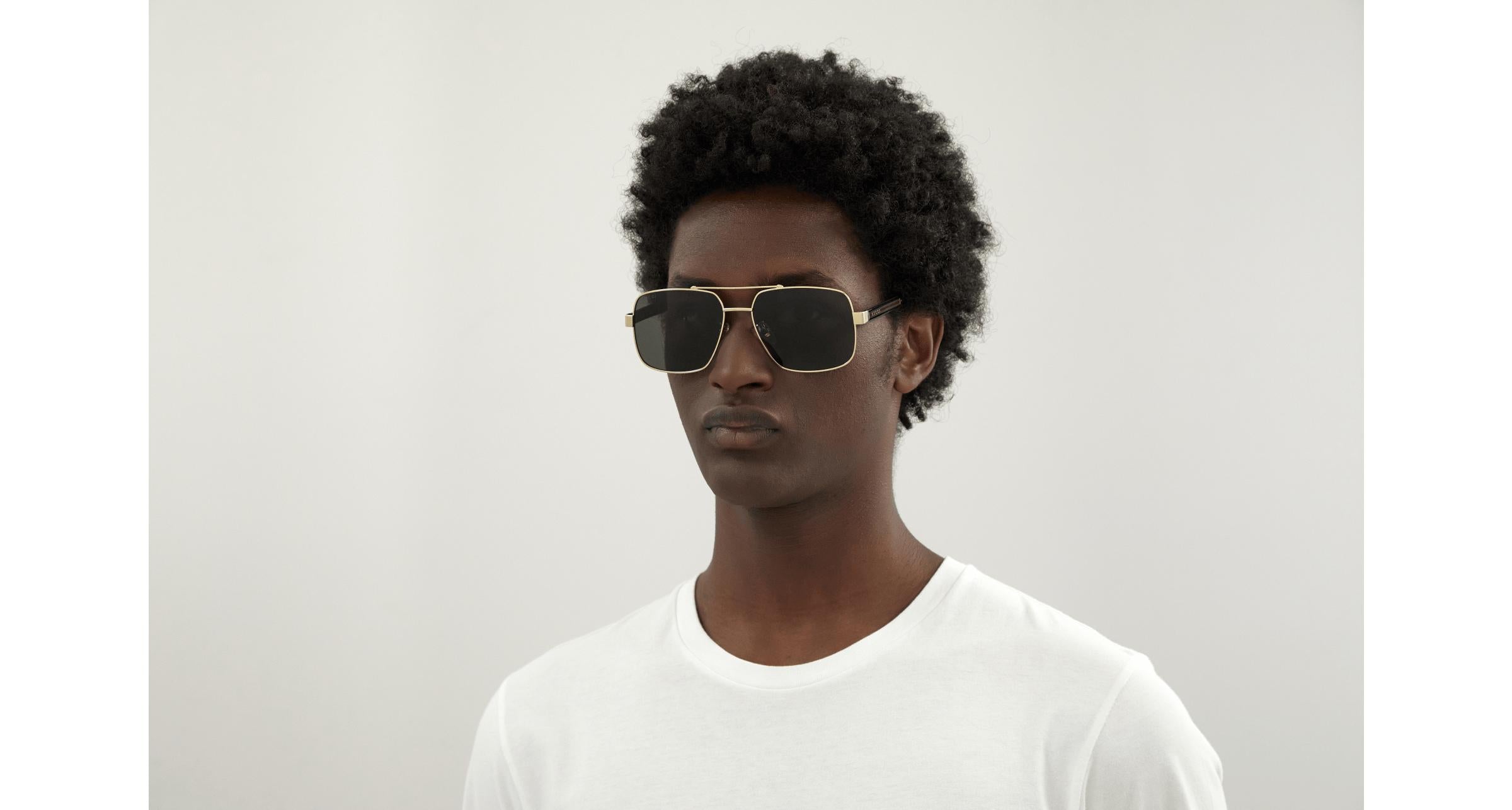 Gucci GG0529S-001 60 Men’s Sunglasses | Gold Metal Frame | Authentic Luxury