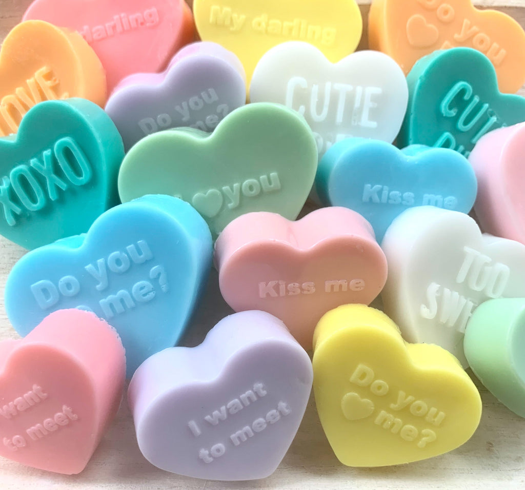 Valentine Conversation Heart Soaps in a Jar