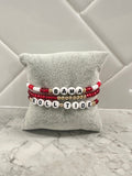 Alabama Game Day | Alabama Roll Tide Bracelet Set – Red, Gold, and White (Set of 3)