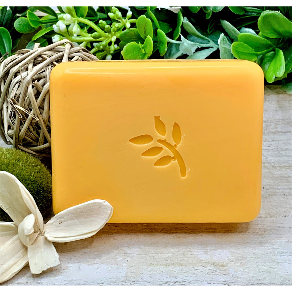 Patchouli and Sandalwood Scented Artisian Orange Bar of Soap with Mango Butter, Shea Butter and Coco Butter
