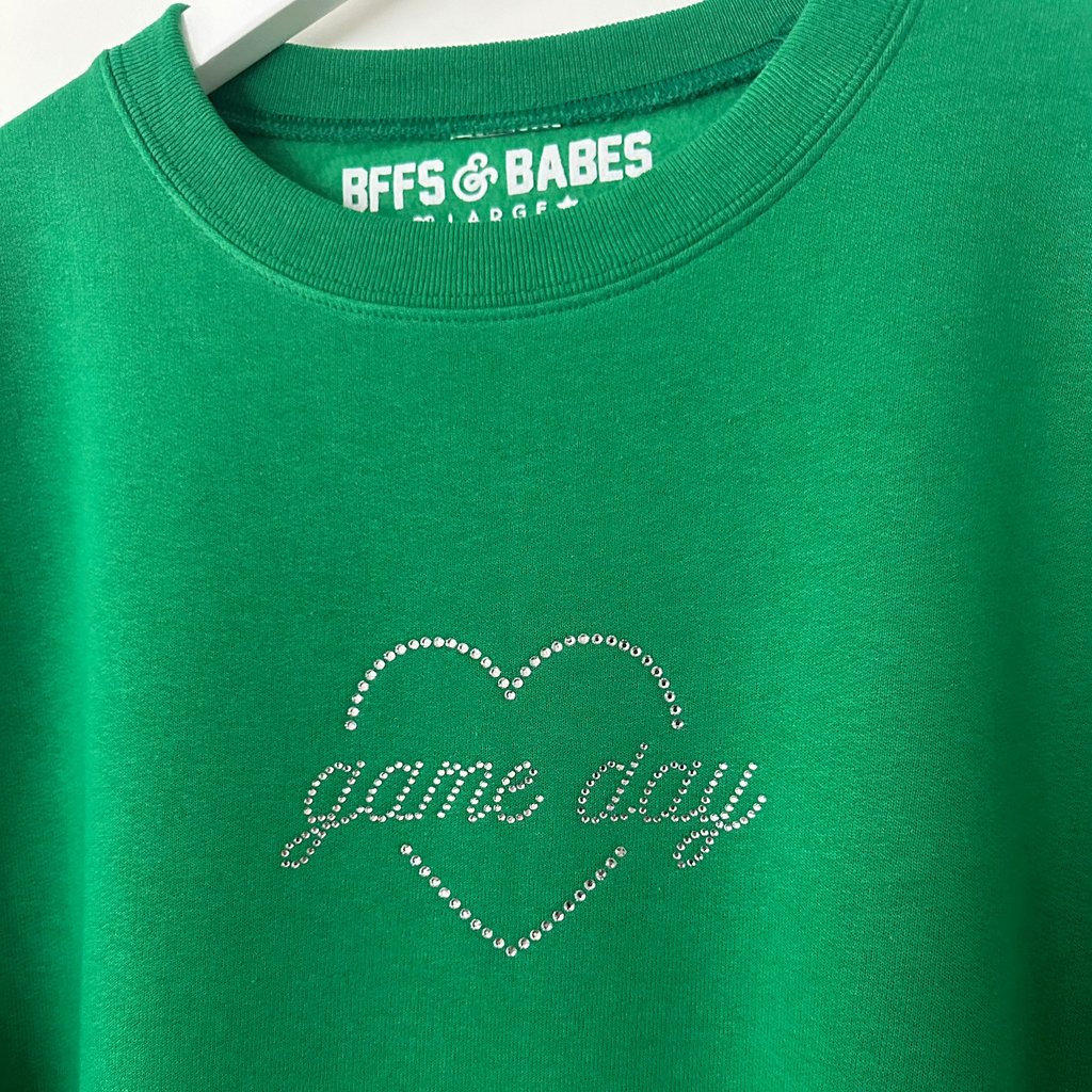 GAME DAY SHINE ♡ rhinestone sweatshirt