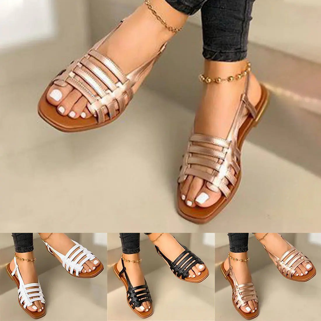 Women's Summer Hollow Beach Flat Sandals