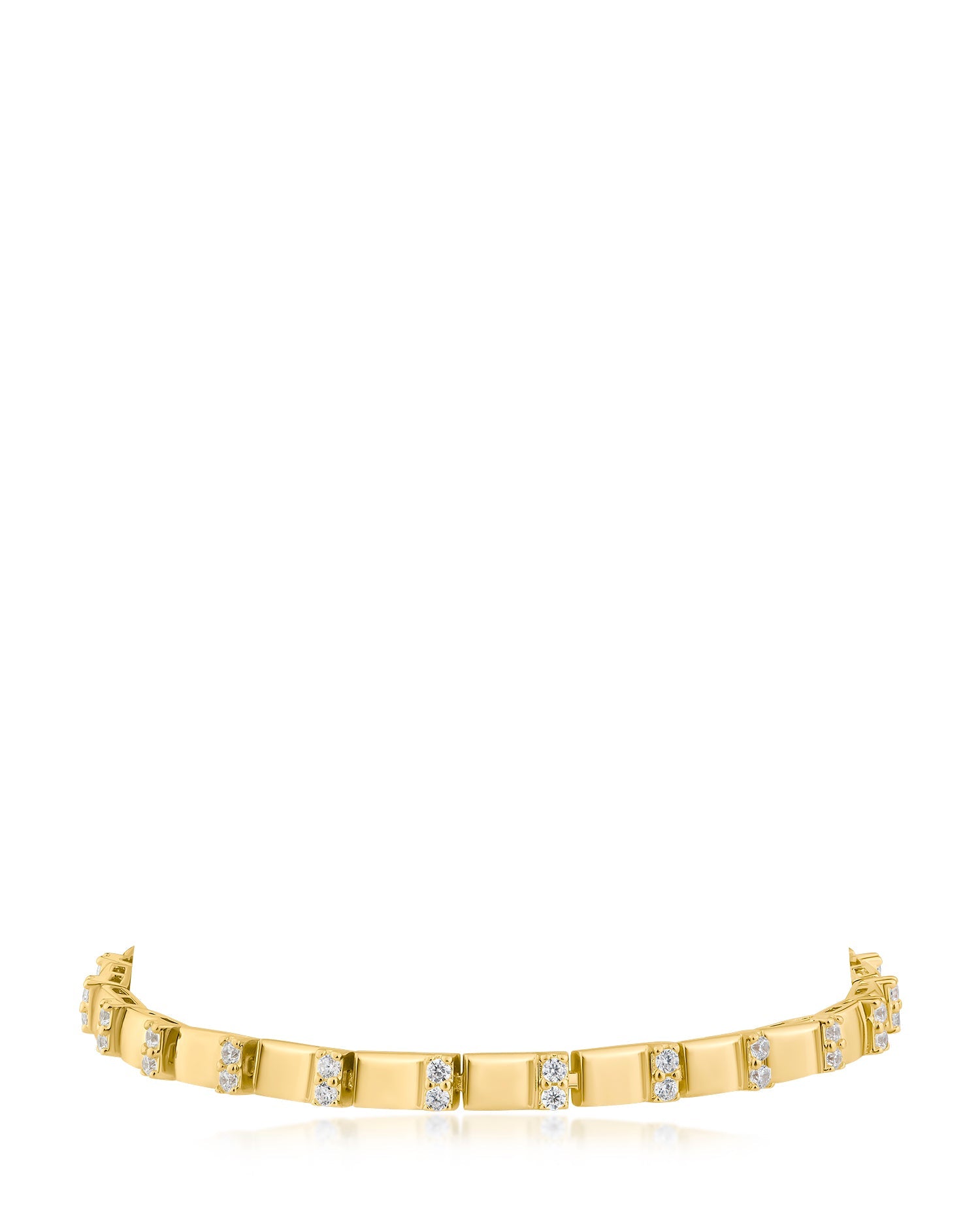 CZ and Alternating Bar Bracelet