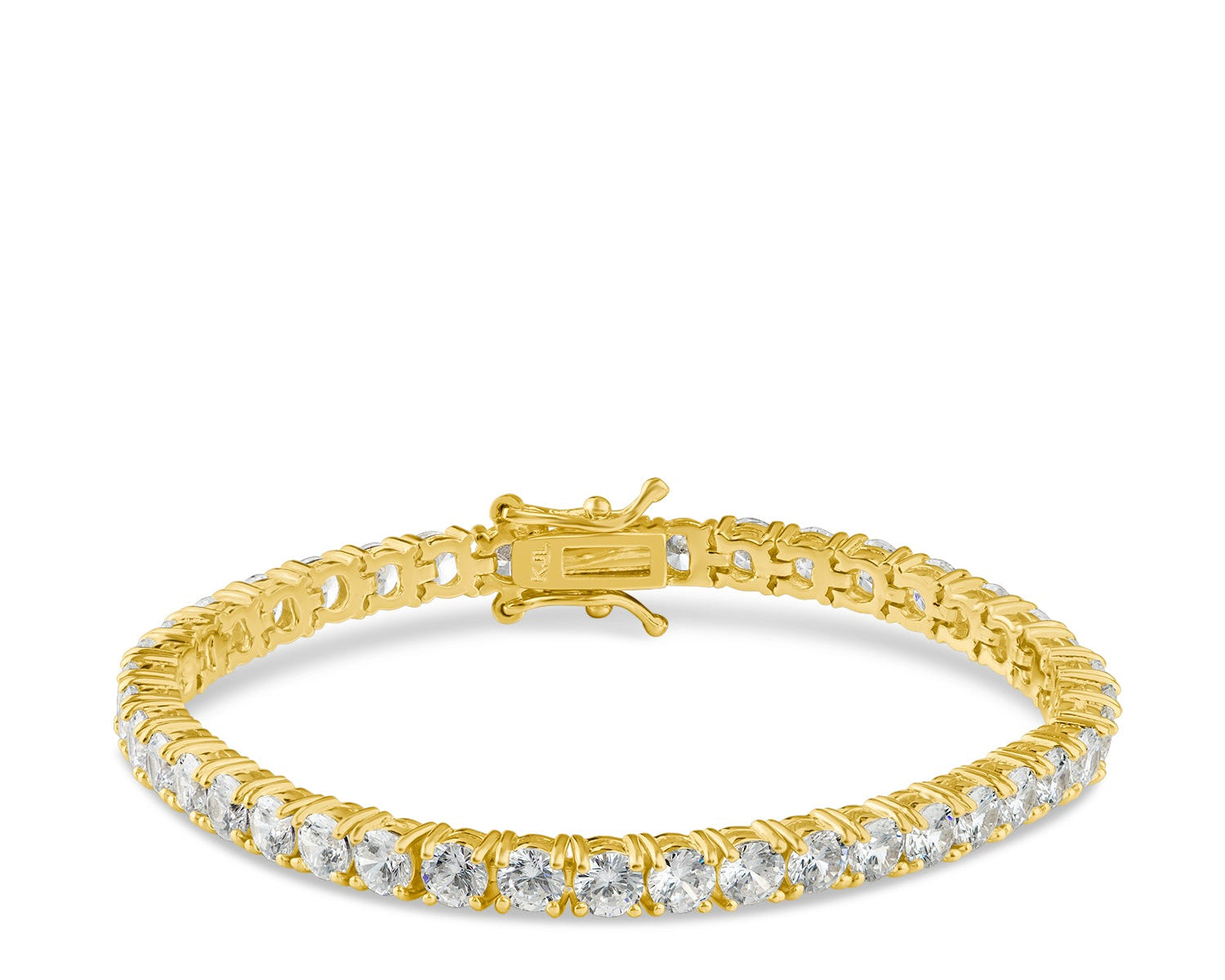 Classic Yellow Gold Plated Tennis Bracelet