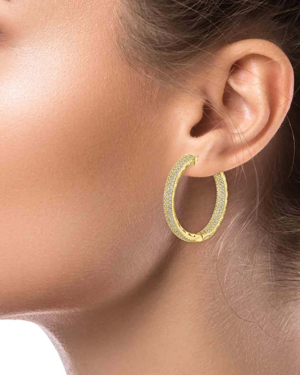 Classic Pave Hoop Earrings