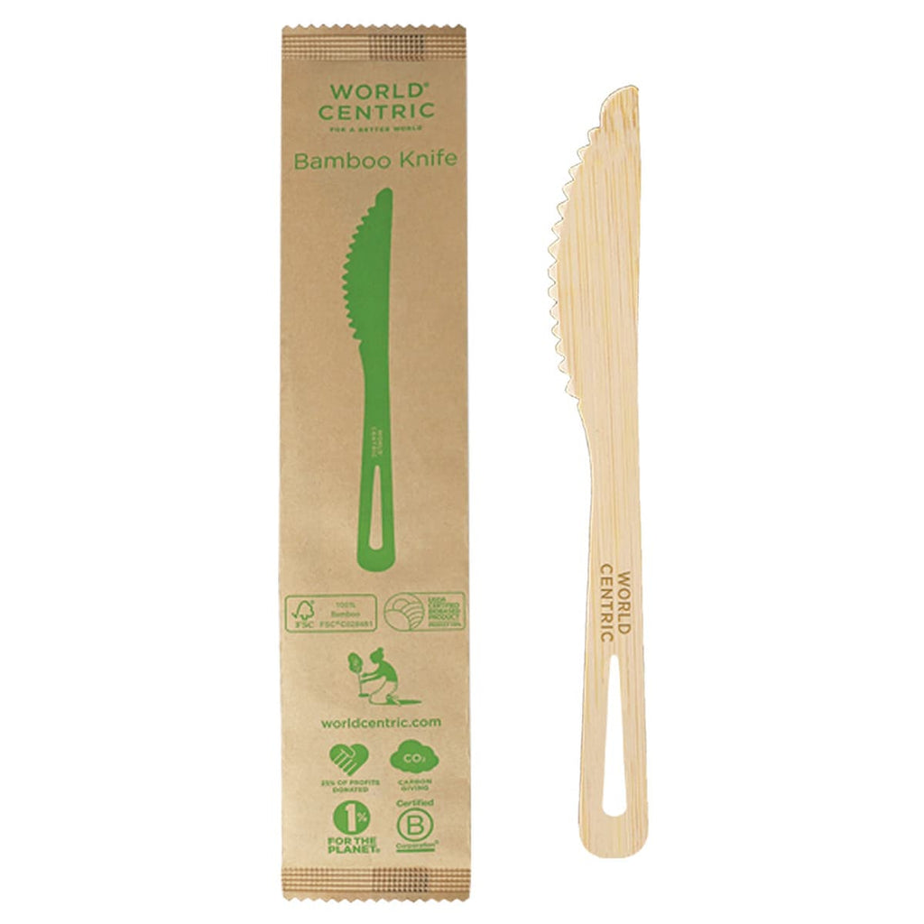 World Centric 6.7" Bamboo Knives - Wrapped (QTY:750)