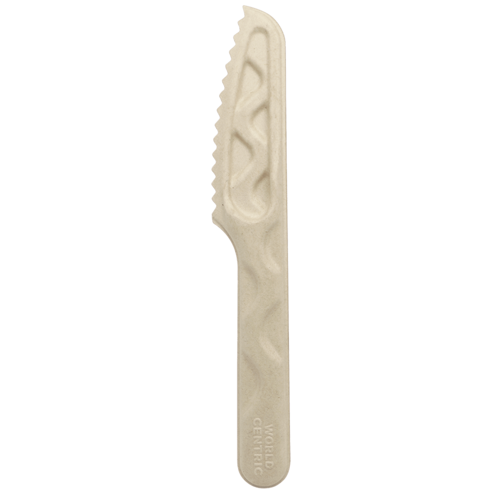 World Centric 6 in Fiber Knife, Compostable Plant Fiber (QTY 1000), SKU KN-FB-6-LF
