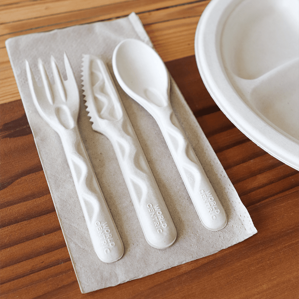 World Centric 6 in Fiber Knife, Compostable Plant Fiber (QTY 1000), SKU KN-FB-6-LF