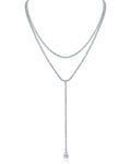 Round CZ Double Layered Y-Necklace