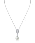 CZ and Pearl Pendant Necklace