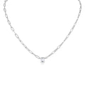 Mismatched Chain and Emerald CZ Pedant