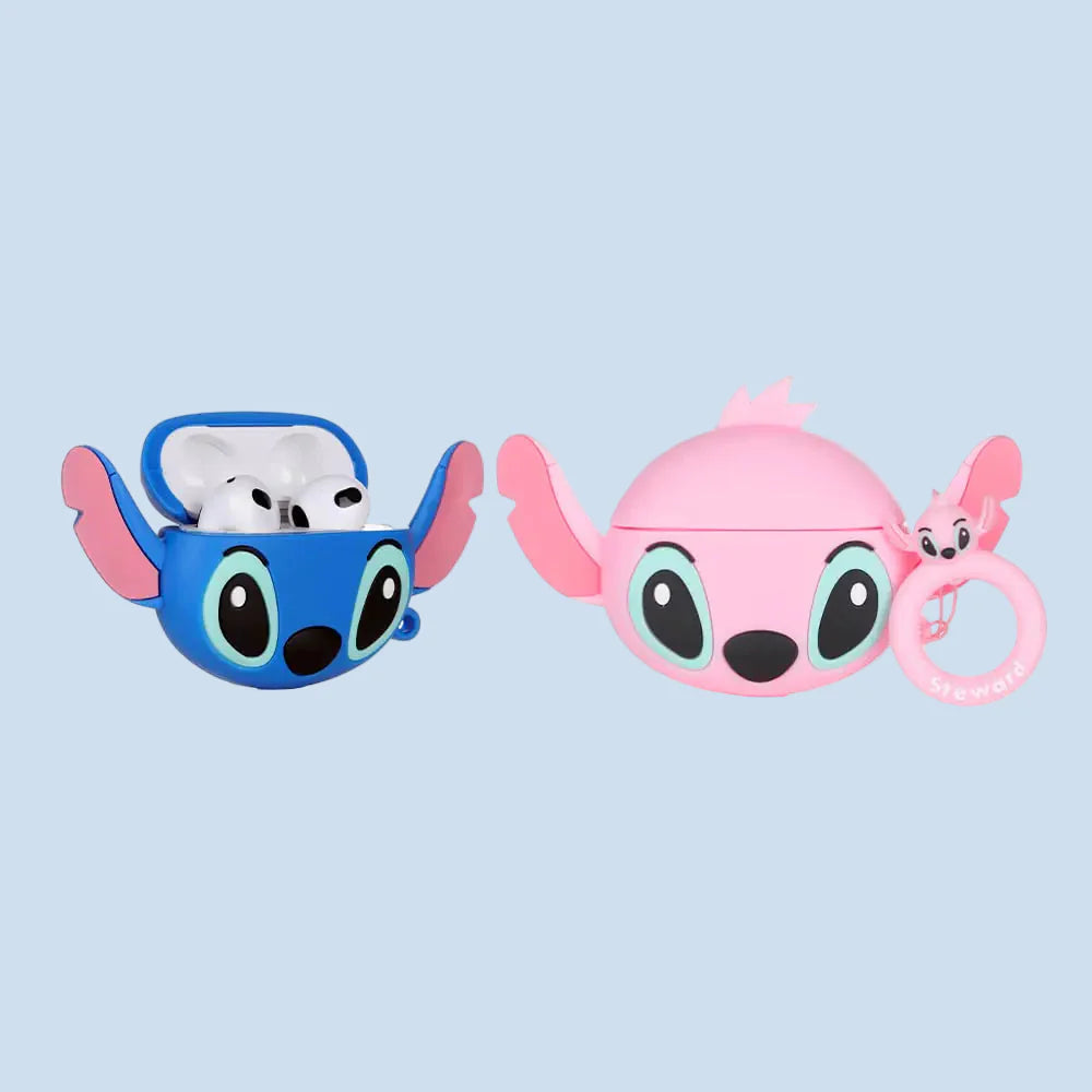 BGAANM Cute Air pods Silicone Cover with Keychain Cartoon Skin Design Headphones
