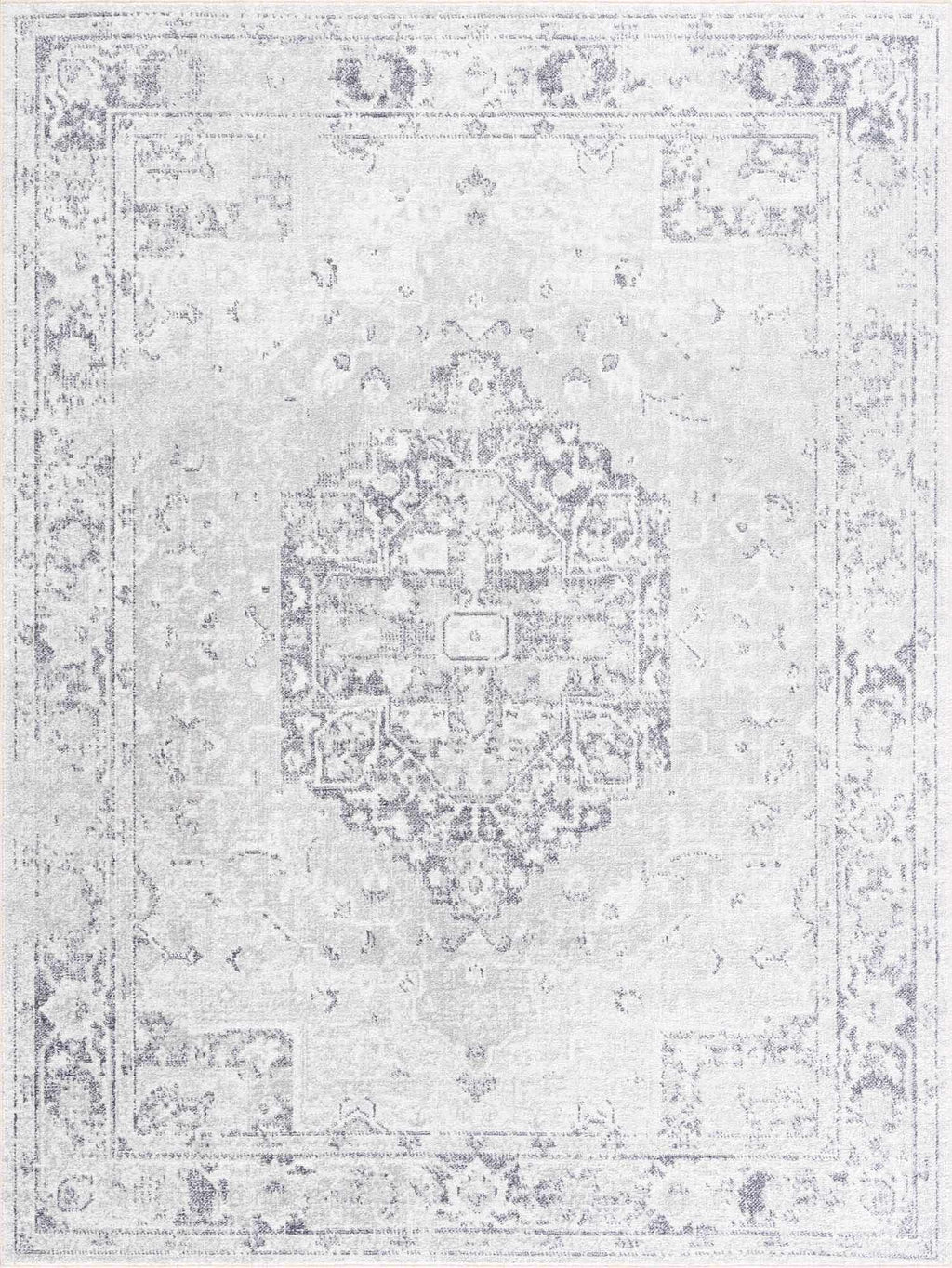 Akram Cream & Antrasit Washable Area Rug