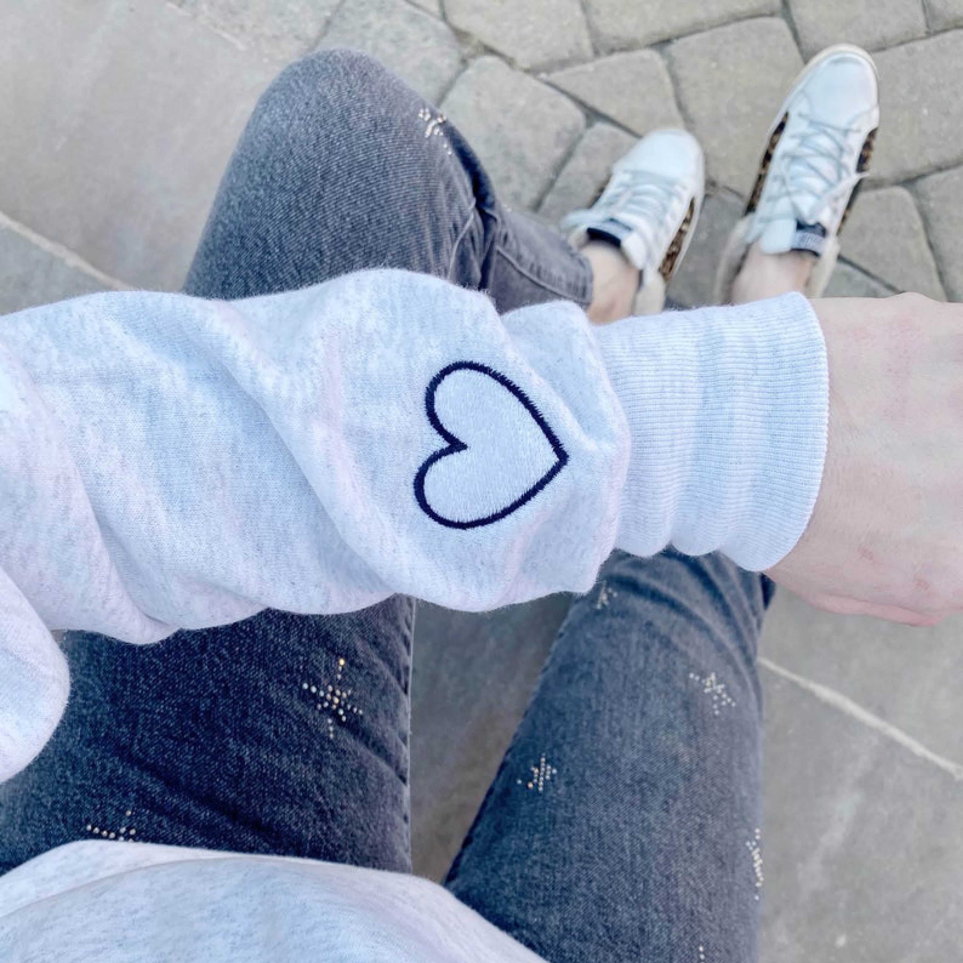 LOVE U MORE ♡ adult embroidered sweatshirt