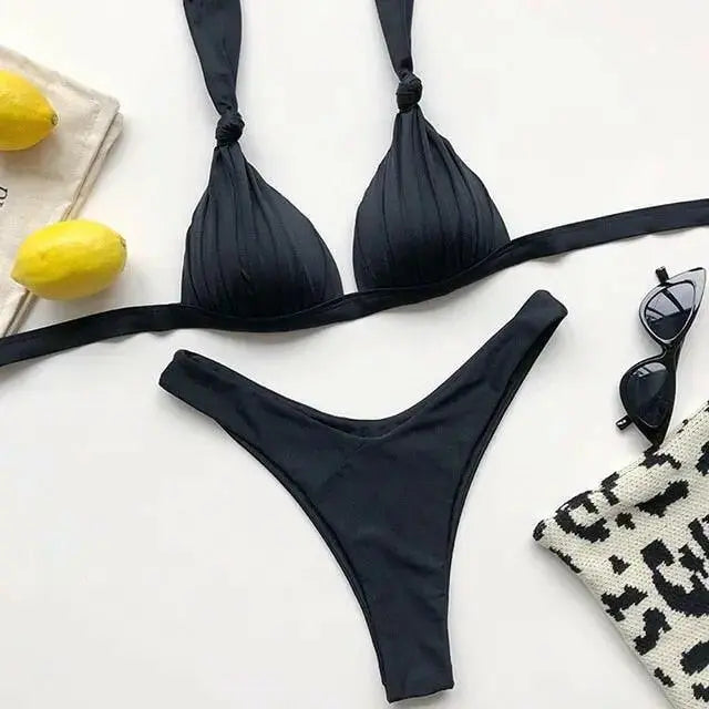 Liberated Lined Halter Bikini