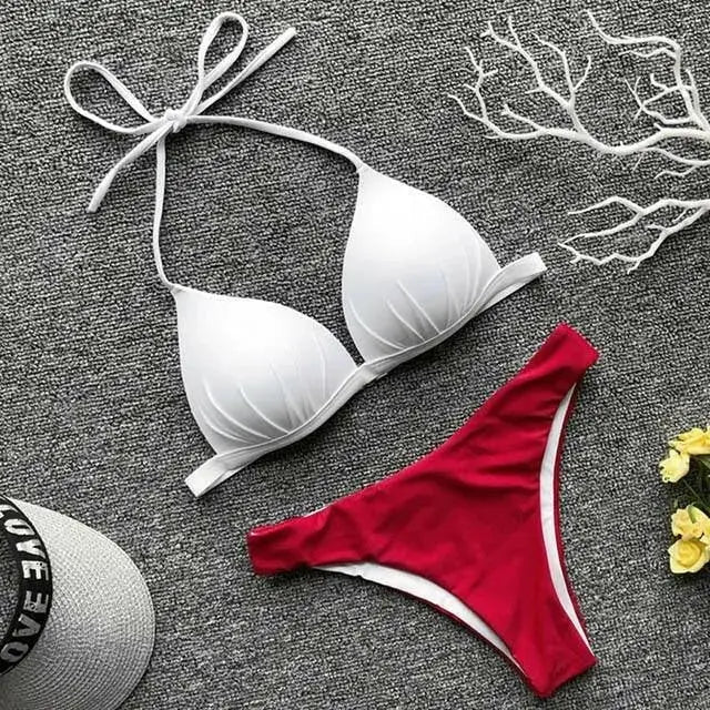Liberated Lined Halter Bikini