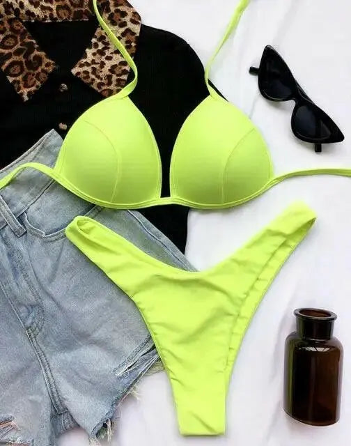 Liberated Lined Halter Bikini