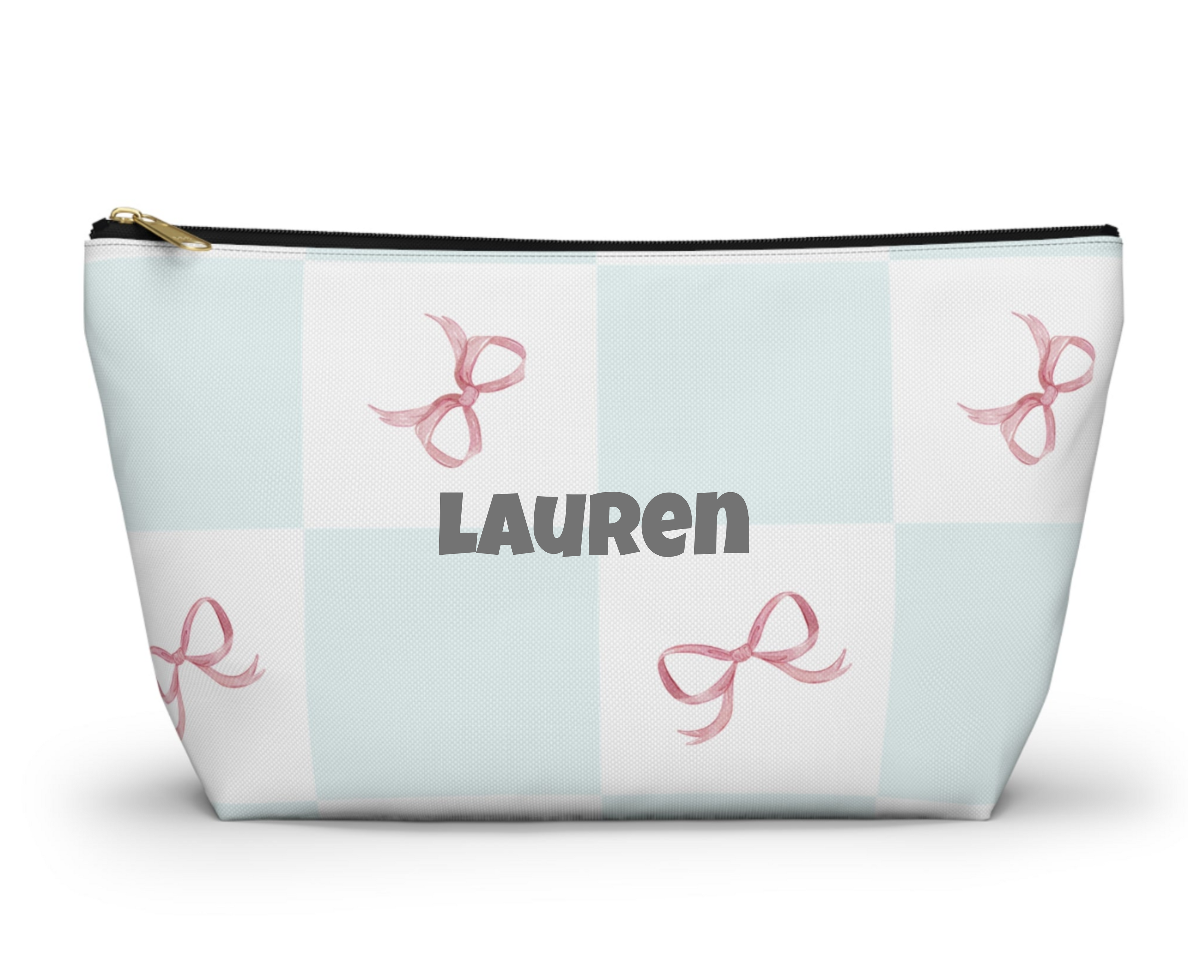 Customizable: Charming Ribbon Accessory Pouch, Makeup Bag, Gift for Her, T-bottom Style, Cute Storage, Birthday Present, Bridesmaid Gift