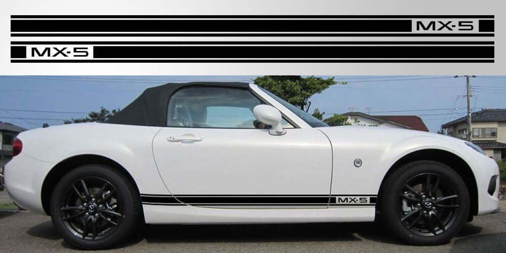 Mazda Miata MX-5 Triple Stripe Decal Graphic