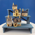 Miniature Village Houses for Fairy Garden, Terrarium or Rustic Home Decor. Top Collection. Set of 5. Gift for Kids Grand Kids Him Her.
