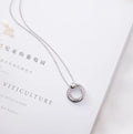 Circle Sparkling Diamond Earrings and Necklace Set