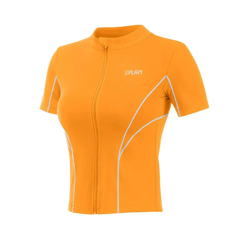 Tight Women's Stretch Professional Short Sleeve Jacket Yoga Clothes