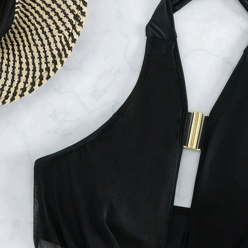 Classy Black Halter Bikini