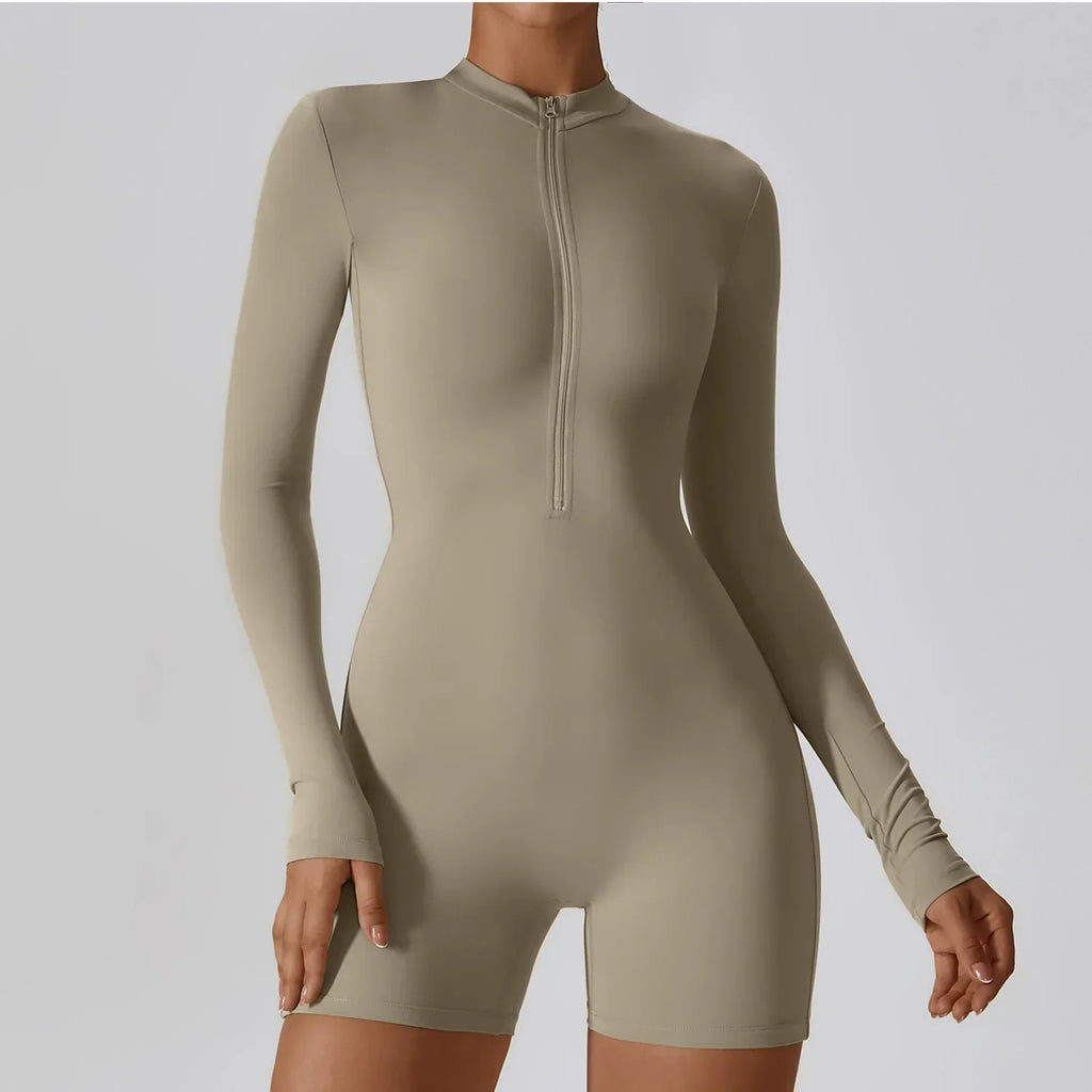 Zip Long Sleeve Yoga Jumpsuit