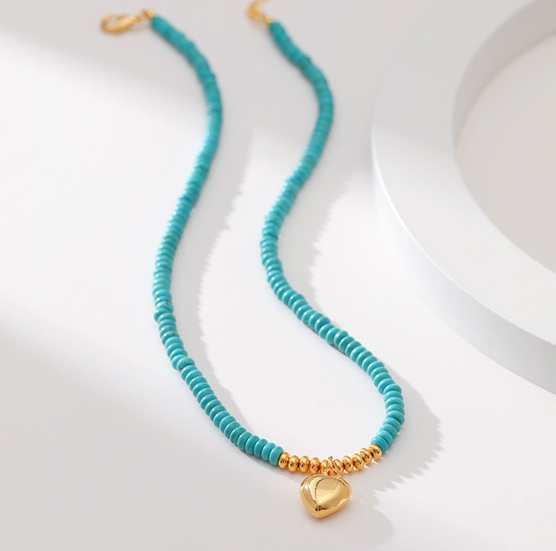 Handmade Natural Turquoise Stone Beaded Necklaces