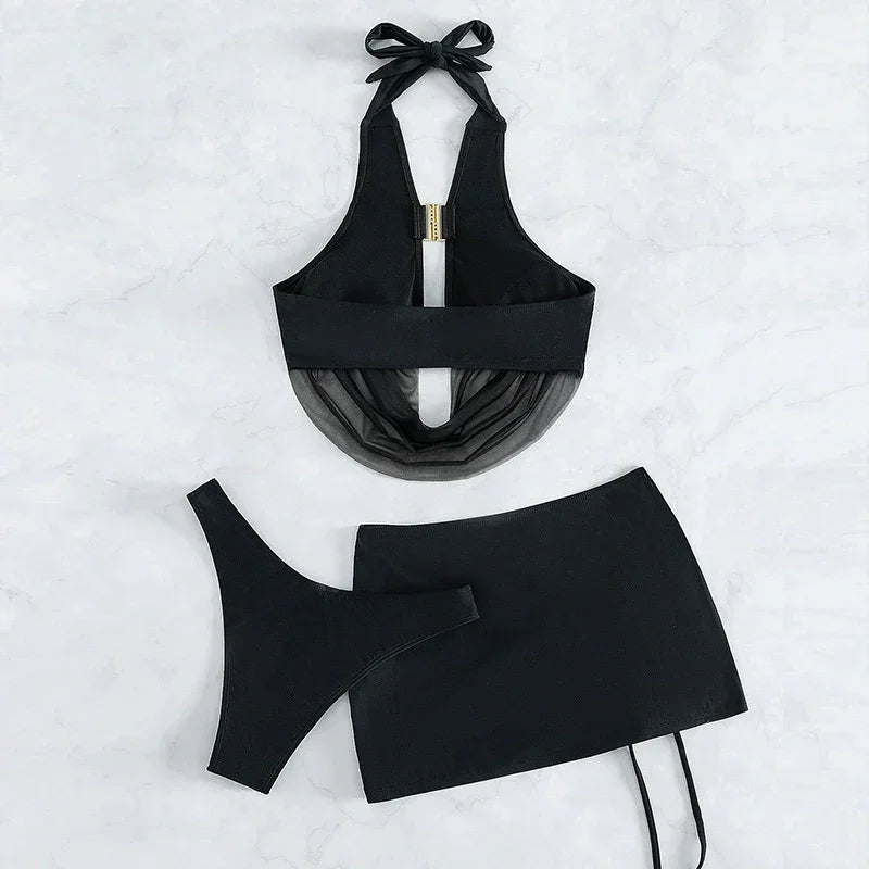 Classy Black Halter Bikini