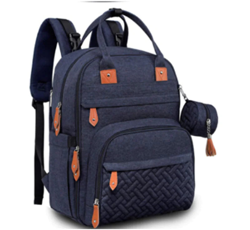 Spacious Portable Double-Shoulder Bag for Moms