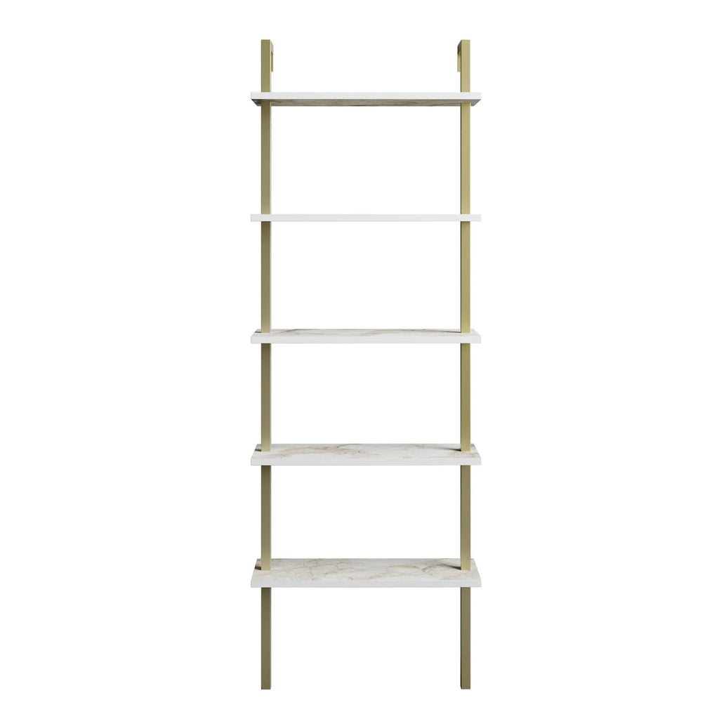Piante 68 inches Tall Metal Manufactured Wood Accent Ladder Bookcase