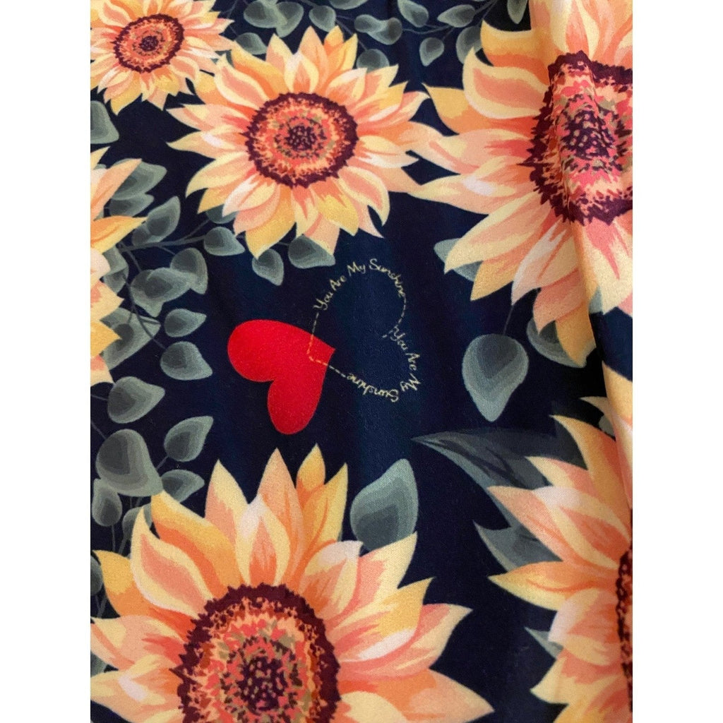 Sunflower Leggings with Black Lace Shorts.
