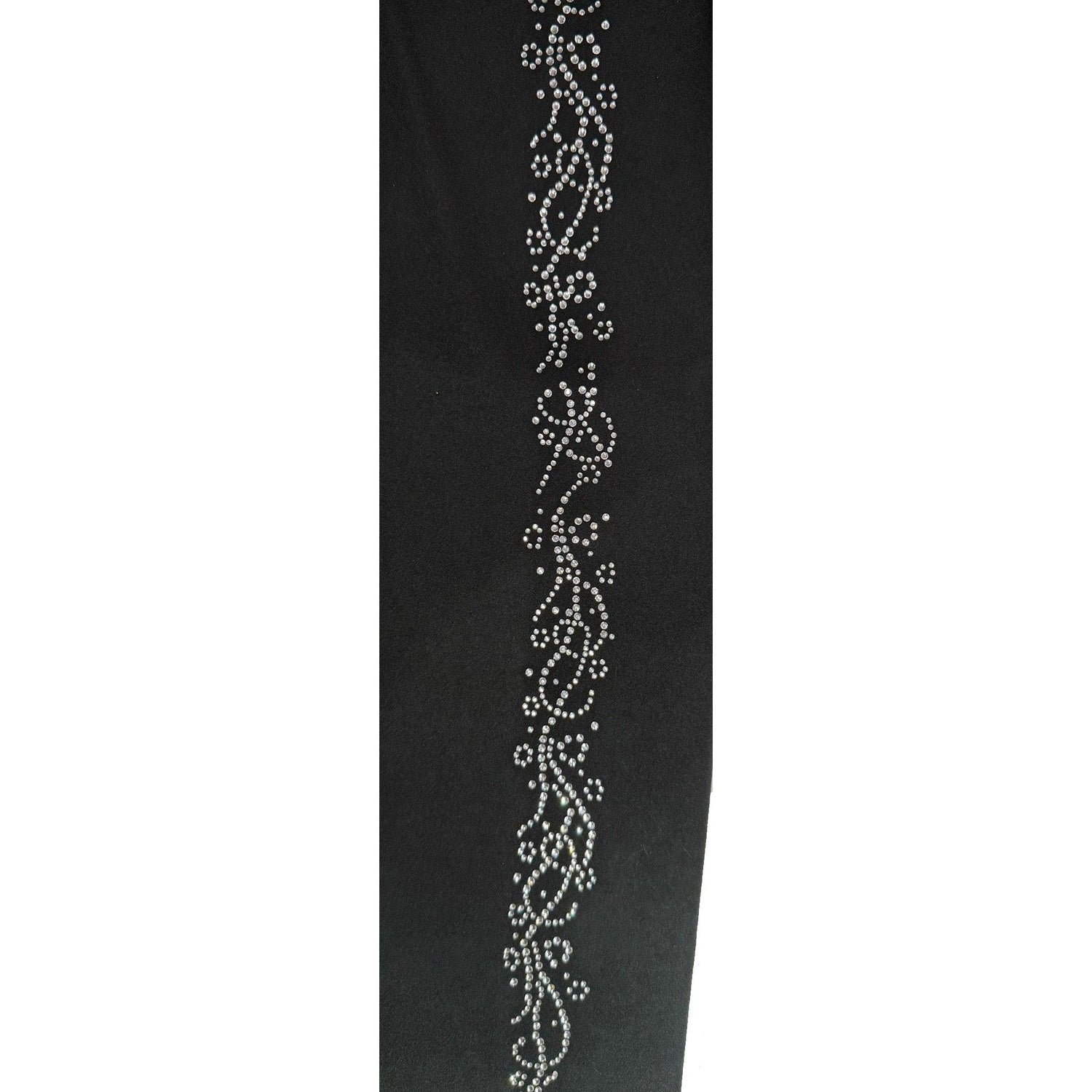 Black Rhinestone Swirl Leggings with Side Pockets