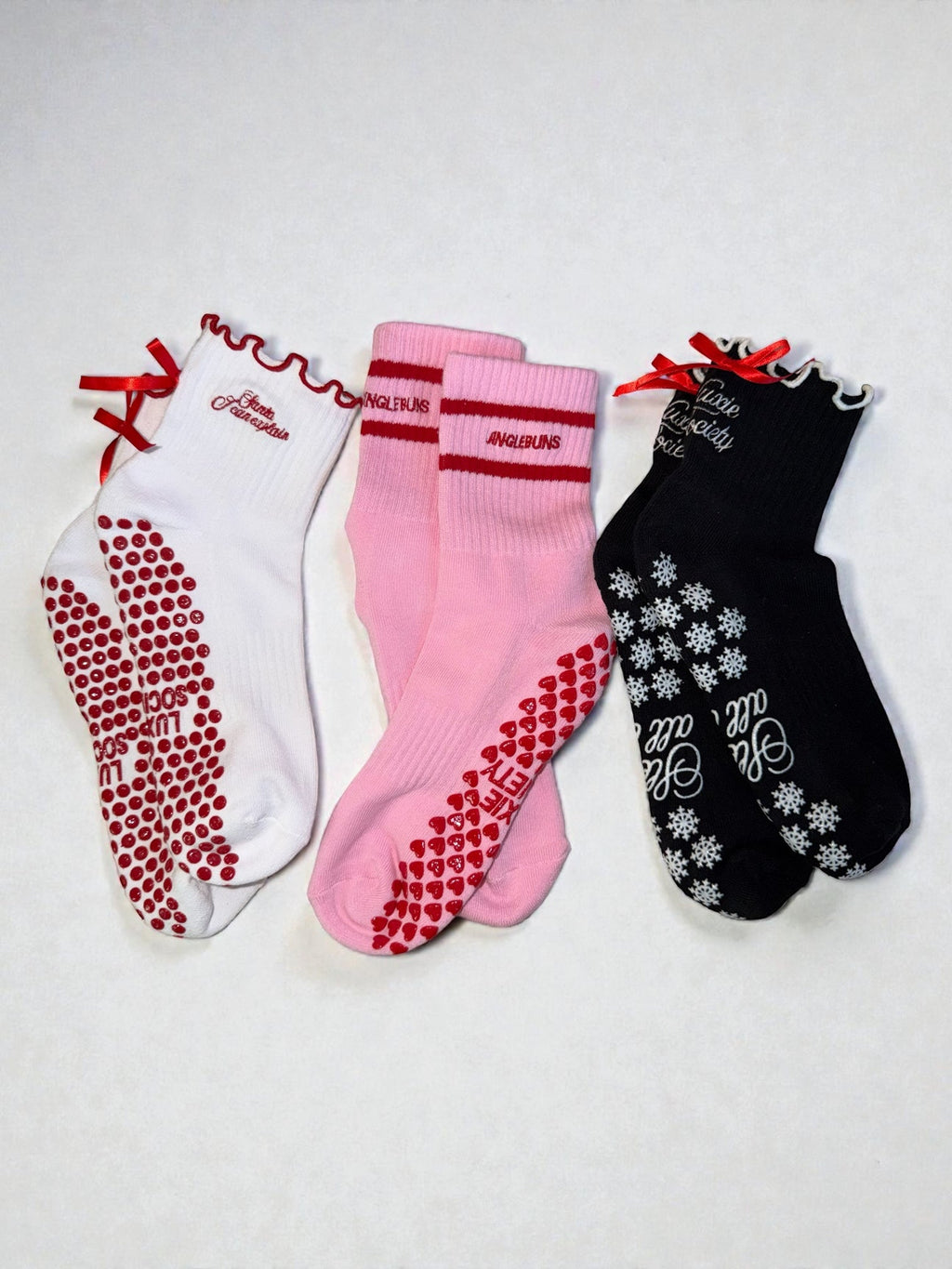 🤍 SANTA, I CAN EXPLAIN – White Holiday Grip Socks