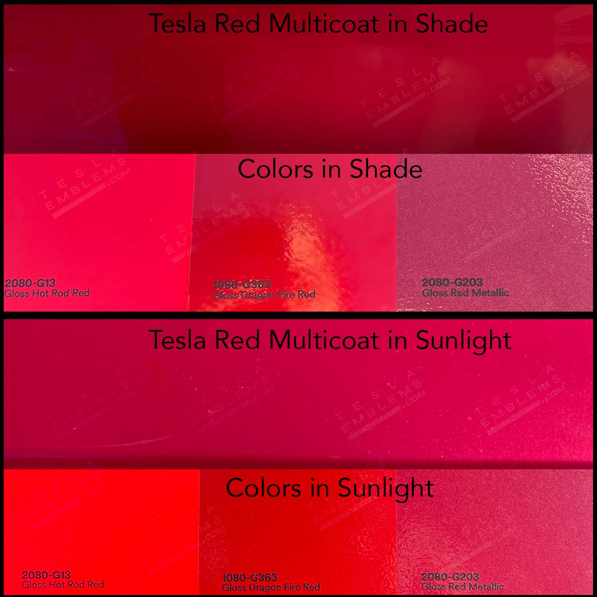 3M Gloss Hot Rod Red Tesla Steering Wheel Trim Decal Kit (3pcs) | Model 3