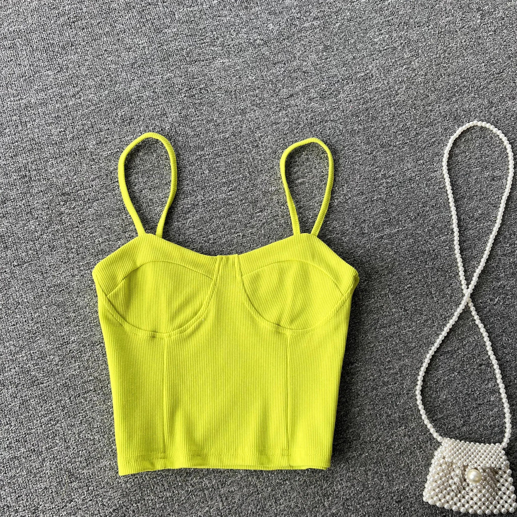 Strapless Western Style Skinny Tanks Camis for Women Summer Casual Solid Colours Female Corset Crop Tube Tops with Built In Bras