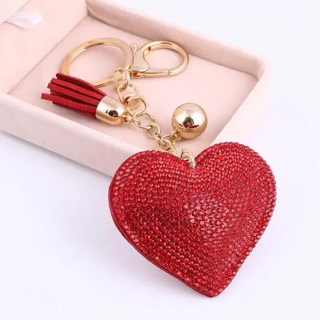 Heart Shaped Bling Keychain