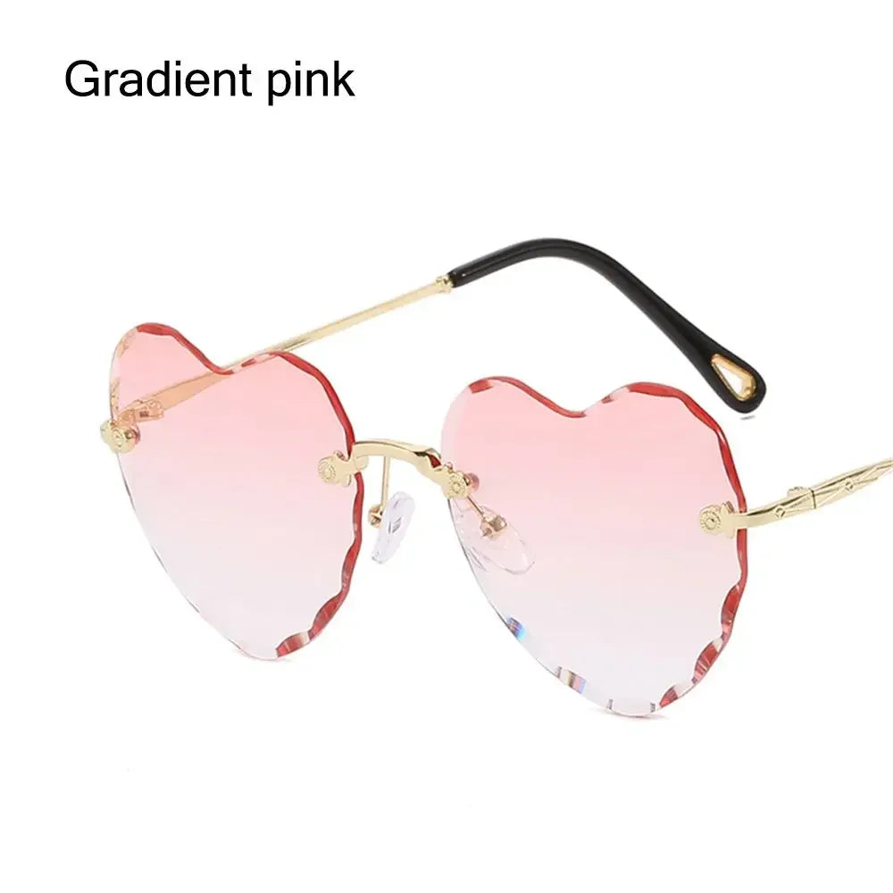 Heart-Shaped Rimless Sunglasses UV400