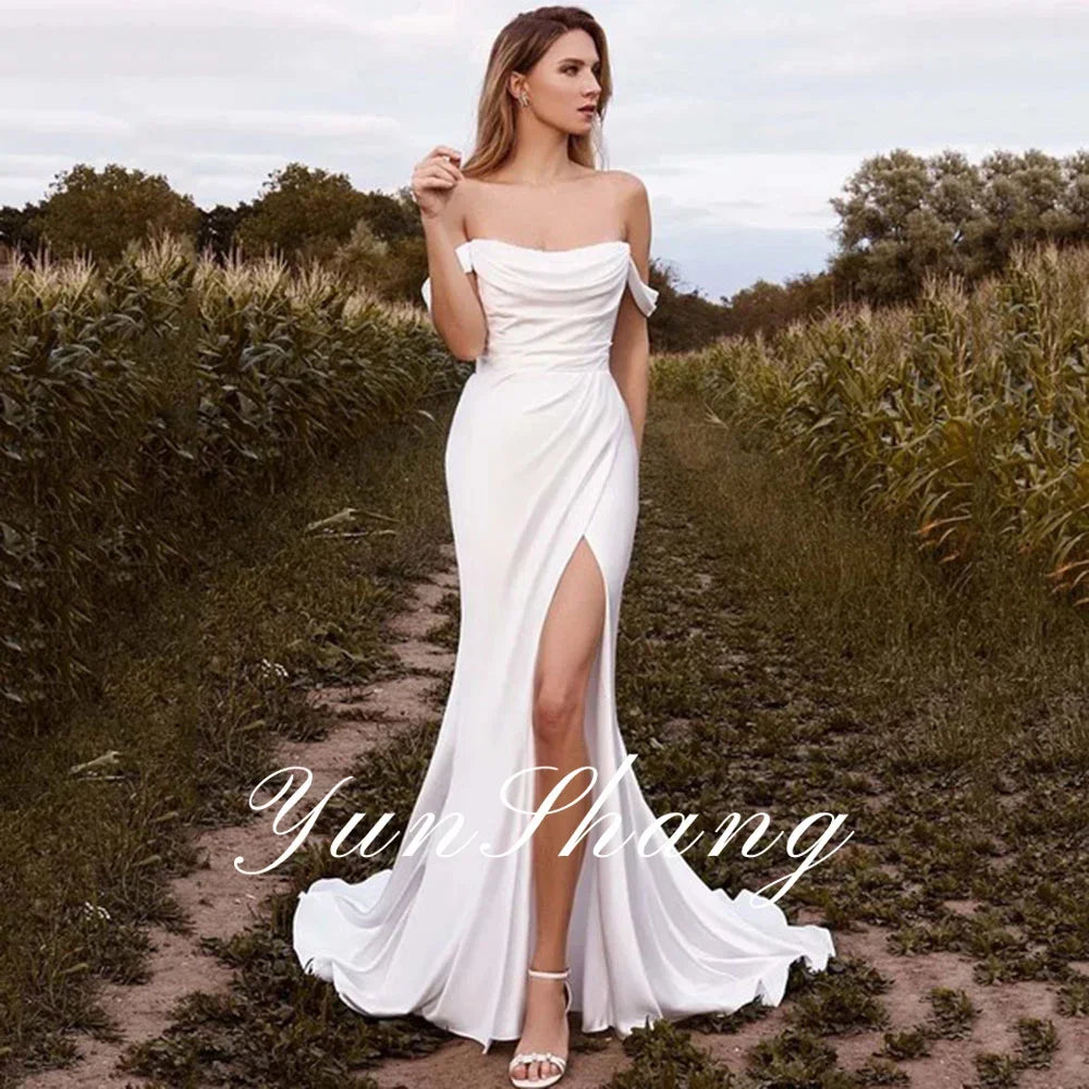 Mermaid Strapless White Bridal Gown