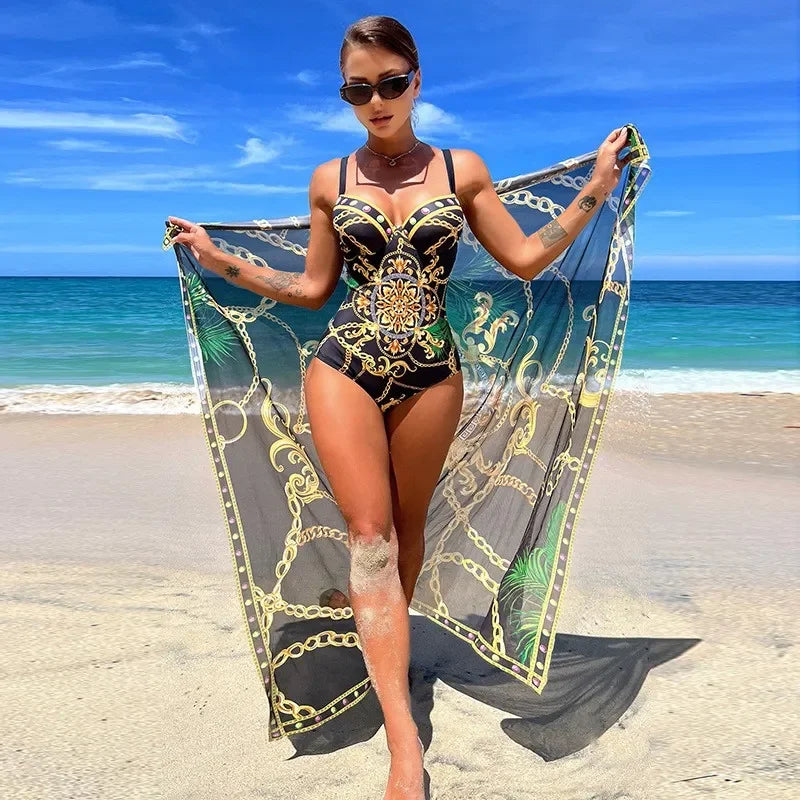 Designer Push Up Bikini & Sarong Set