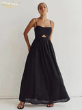 Stunning Black Cotton Prom Dress
