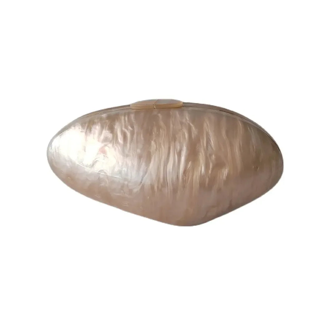 Pearl Acrylic Shell Clutch