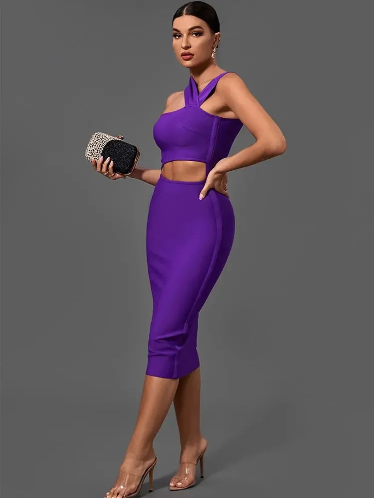 Passion Purple Bodycon Evening Party Dress XS-XL