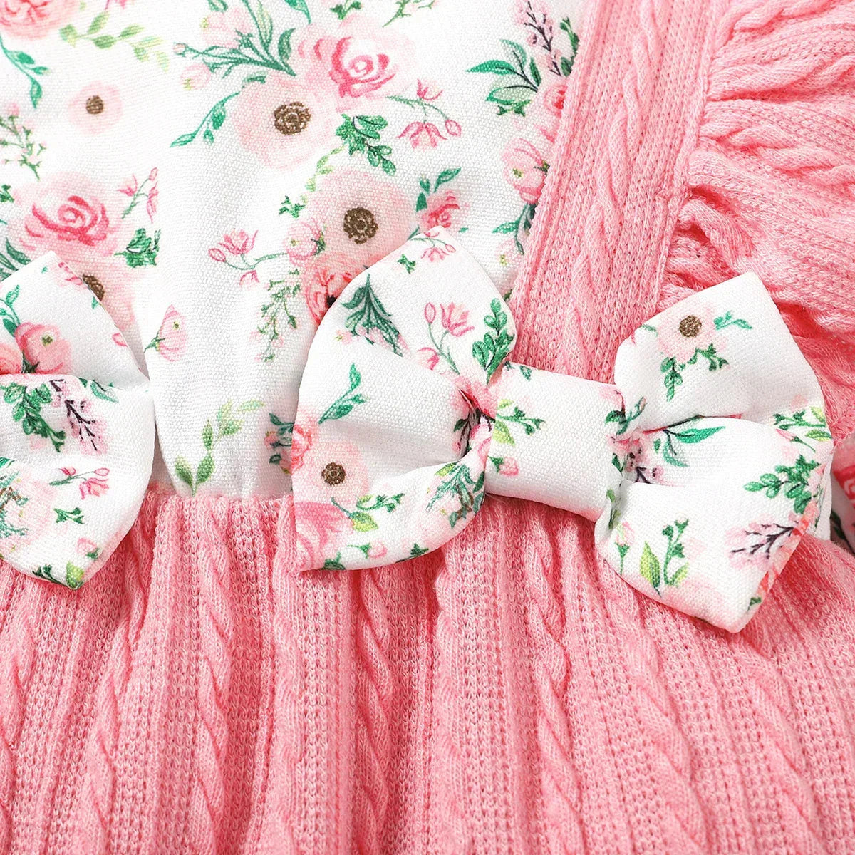 LUXBABY Girls 0-18 Months Floral Long Sleeve Outfit