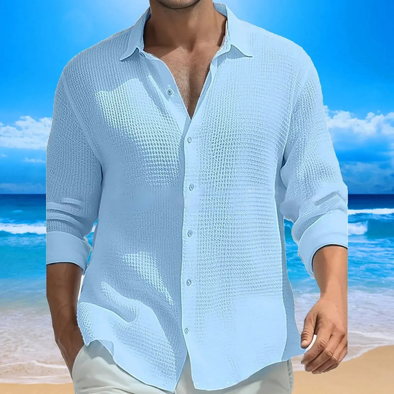 Men’s Italian Waffle Long Sleeve Top