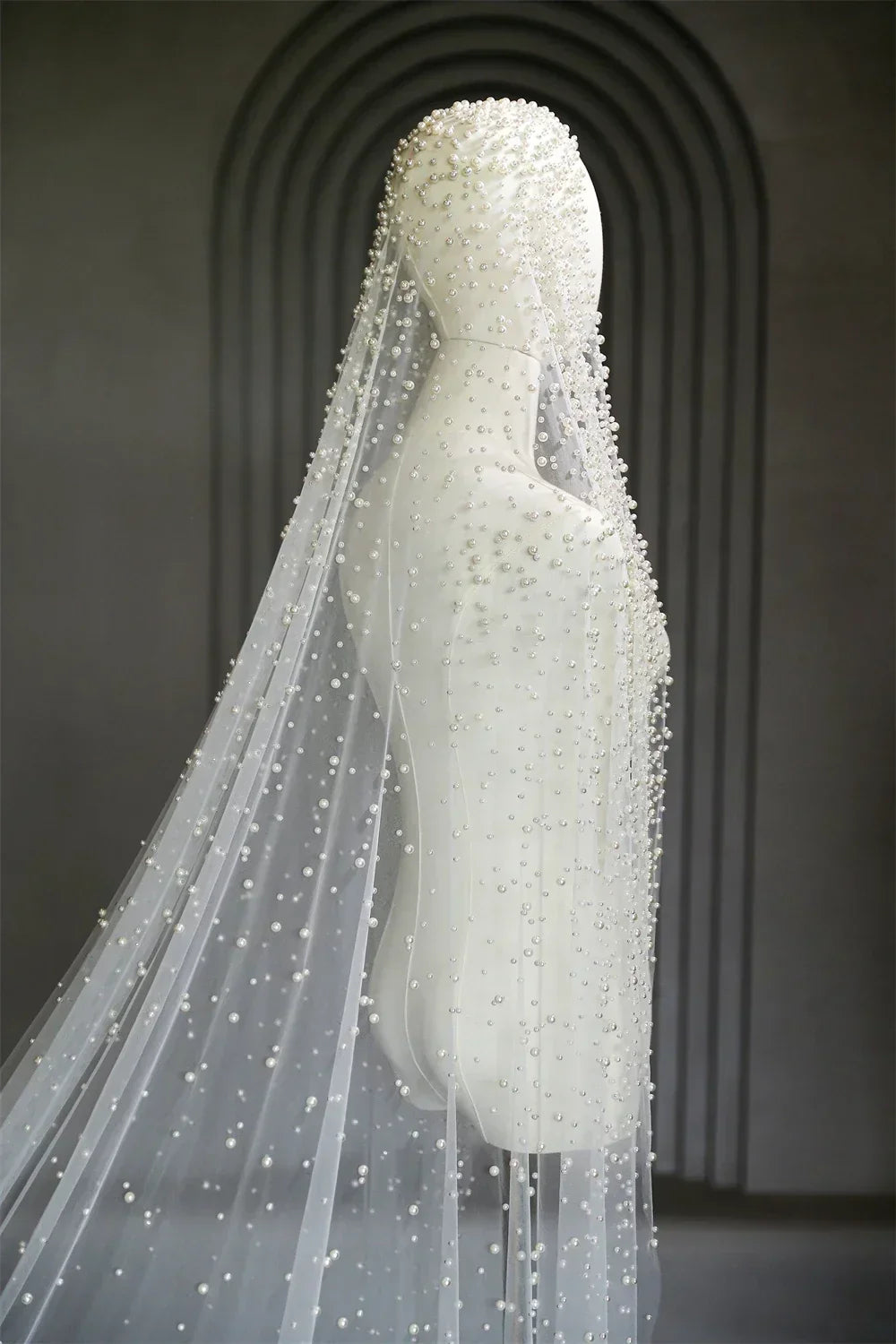 Precious Pearl Bridal Veil With Hair Clip