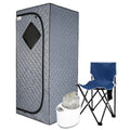 Portable Grey Home Sauna 1500W 4L Steam Pot With Folding Chair & Remote Control