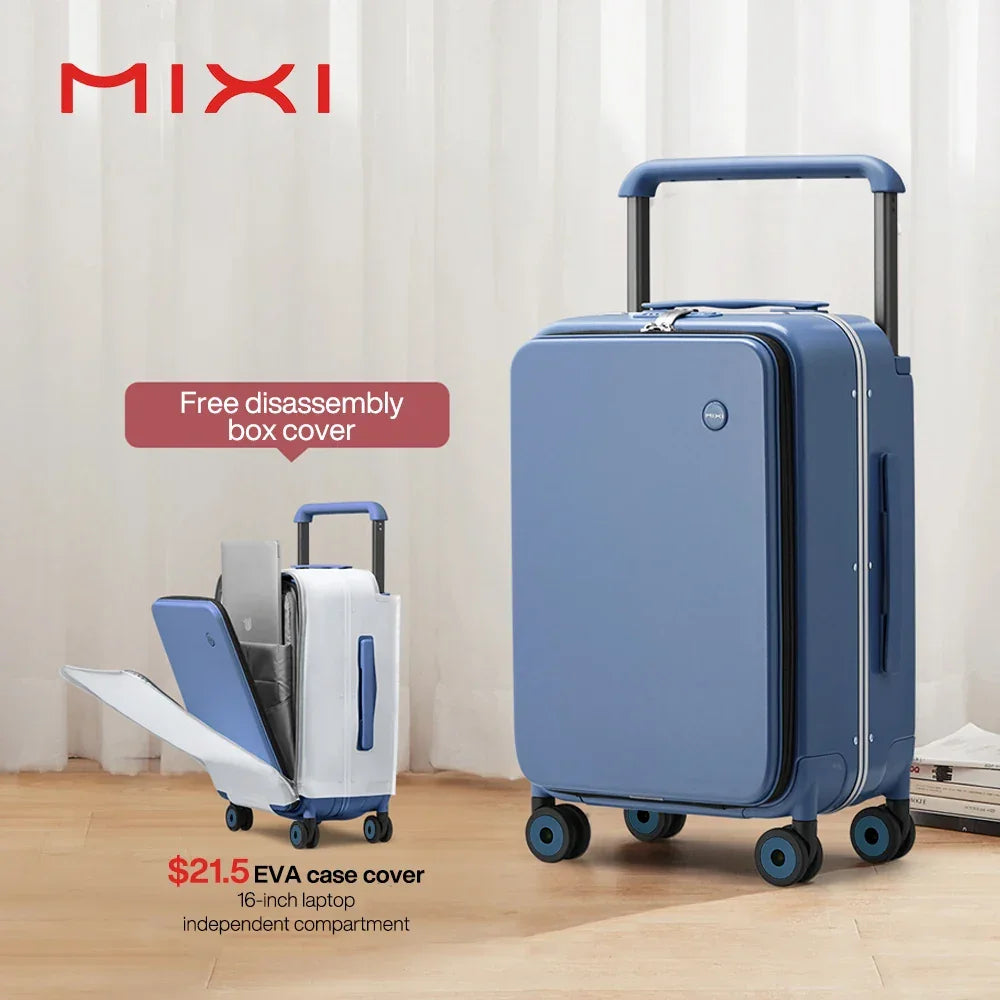 Wide Handle Suitcase Carry-On Luggage 20 Inch Aluminum Frame